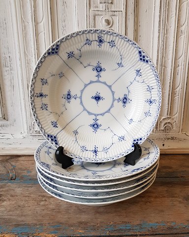 Royal Copenhagen Blue Fluted half lace large soup plate no. 565 - 25 cm.