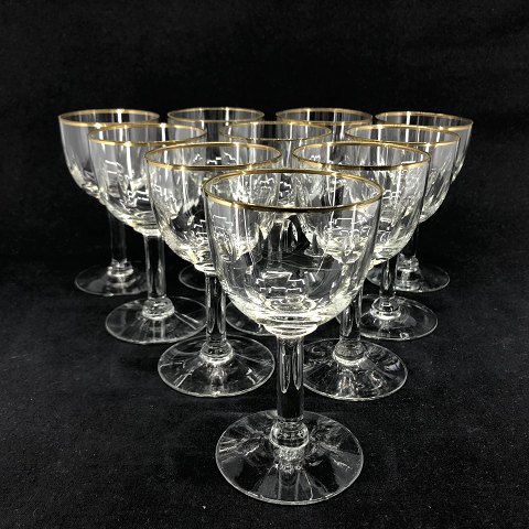 Set of 10 Murat white wine glasses with gold
