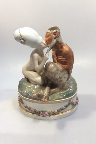 Royal Copenhagen Gerhard Henning Overglaze figurine Faun and Nymph No 1119