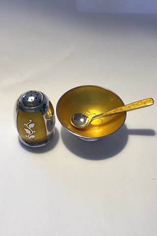 Volmer Bahner Sterling Silver Salt&Pepper set Yellow Enamel