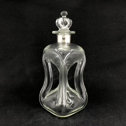 Kluk flaske med sølvhals fra Holmegaard
