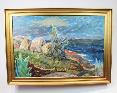 Maleri med hav motiv signeret af Frode Andersen.
5000m2 udstilling.