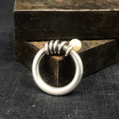 Modern danish silver ring
