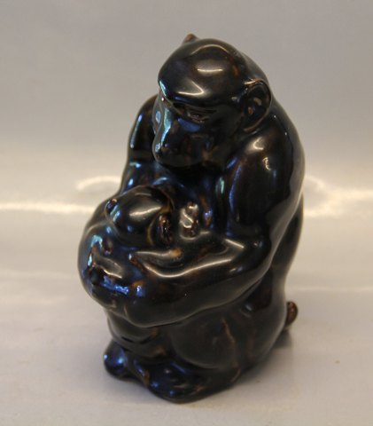 Olivin glaze 20241 RC Monkey mother with young 19 cm , KK, September 1930
 Royal Copenhagen Art Pottery
