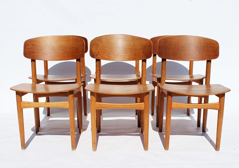 Set of six dining room chairs - Model 122 - Teak - Børge Mogensen - Søborg 
Møbelfabrik - 1960