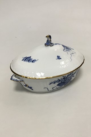 Royal Copenhagen Blue Flower Curved with Gold Oval Lidded Dish No 1702