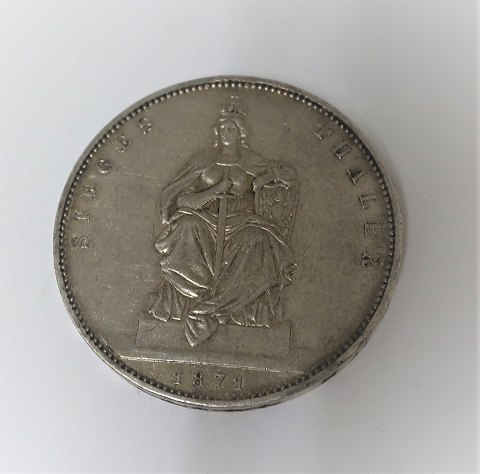 Tyskland. Preussen. Sølv Thaler fra 1871. Diameter 33 mm.