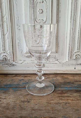 Pokal glas med ætset dekoration 23 cm.