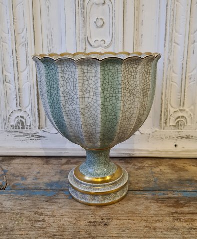 Royal Copenhagen Craquelé vase on foot no. 457/3138