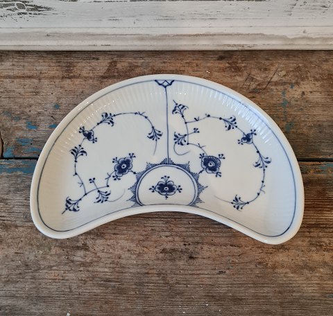 Royal Copenhagen Blue fluted moon-shaped dish no. 155