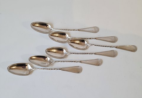 Set of 6 teaspoons in silver by Lorenz Jensen Horsens 1833-1891