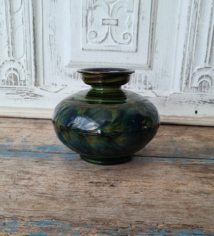 Kähler cohorn decorated vase in green and blue colors 11.5 cm.