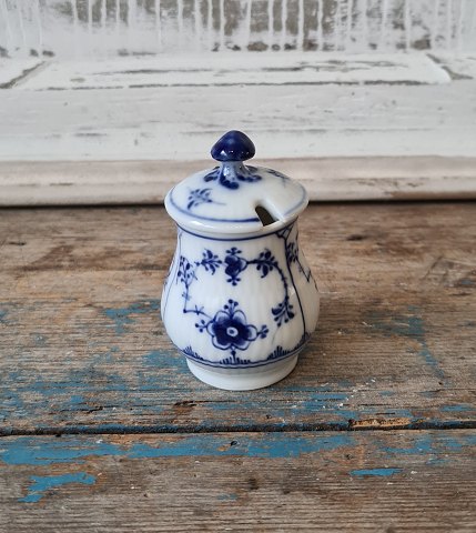 Royal Copenhagen Blue Fluted small mustard jar no. 358