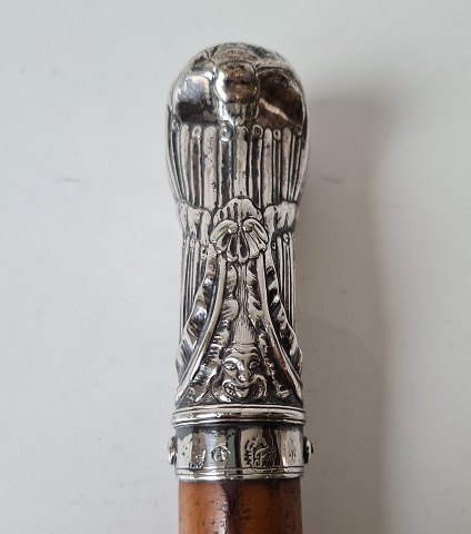 Rococo stick with silver knob from 1759 by Christopher Jonsen 1707-1771 - 
Copenhagen.