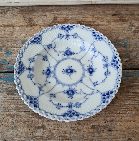 Royal Copenhagen Blue Fluted full lace small soup plate No. 1081, Diameter 15 
cm.