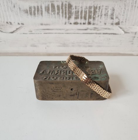 Vintage brick bracelet in 8 kt gold - 7 rows.