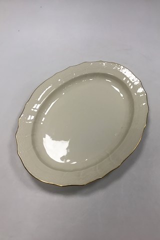 Royal Copenhagen Creme Svejfet med Guld (Stel 1235) Stort ovalt fad No 1556