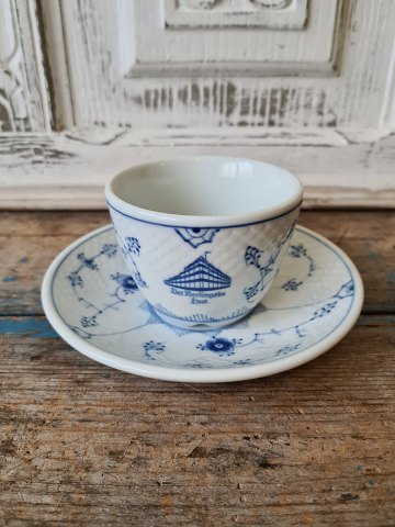 B&G Blåmalet Hotelporcelæn stor kaffekop med logo "Det Berlingske Hus" no. 1023