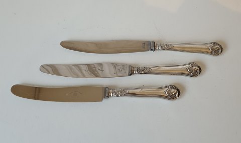 Saxon dinner knife in silver and steel with long blade 25 cm.