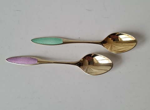 Frigast mocha spoon in gilded sterling silver and enamel