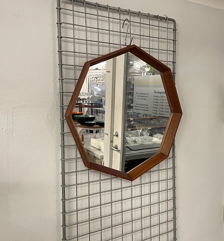 Modern Danish mirror with teak frame