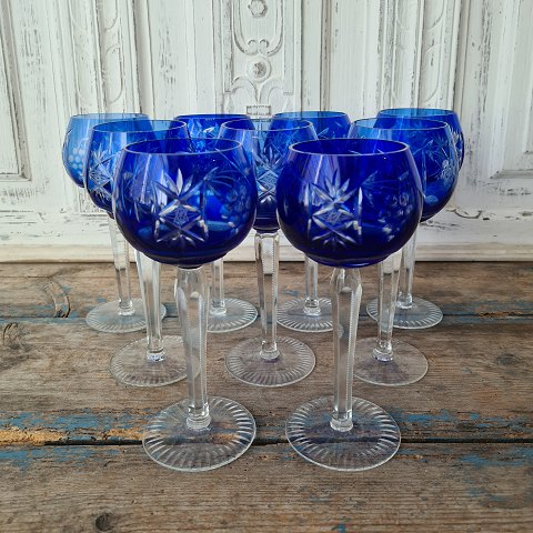 Römerglas med blå kumme 19 cm.