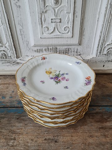 Royal Copenhagen Fuld Saksisk Blomst stor kagetallerken no. 1625 - 17,5 cm.