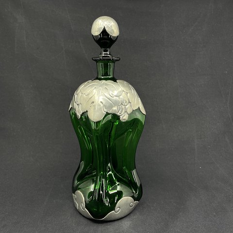 Green cluk bottle with pewter mounting