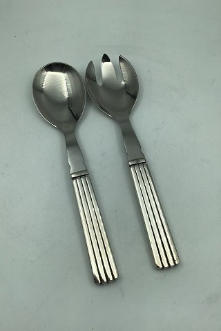 Georg Jensen Sterling Silver/Steel Bernadotte Salad set No 133, medium