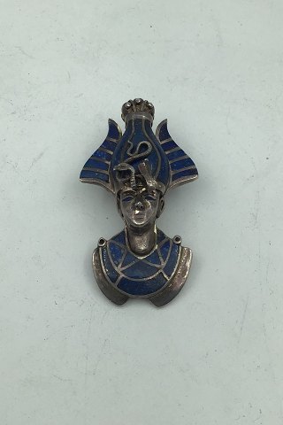Silver/Enamel Brooch/Pendant Egyptian Pharao/High Priest