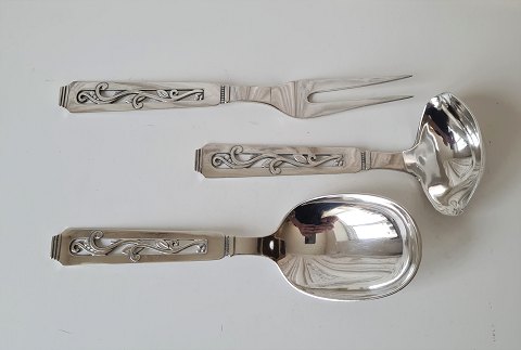 Silver cutlery with ornamental decoration from Horsens Silver