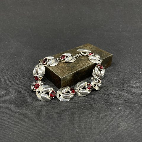 Bracelet by Hermann Siersbøl with red stones