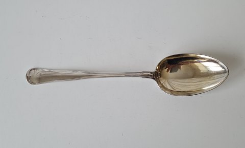 Old fluted large serving spoon in silver from 1876 V. Christensen