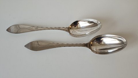 Pair of empire spoons in silver by Mathias Mortensen Bøegh - Århus - born 1743