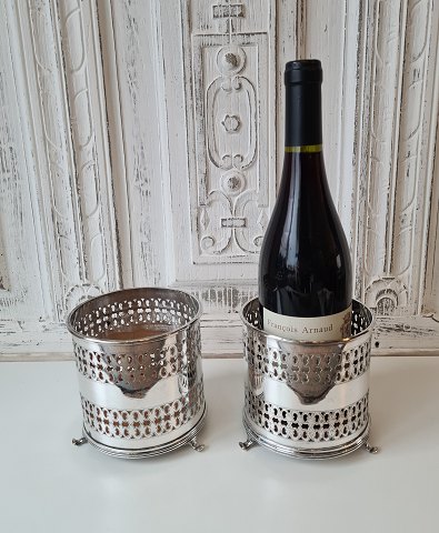 Pair of very beautiful silver-plated bottle trays