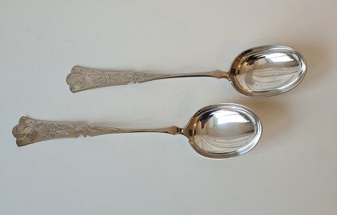 Pair of silver spoons by Emanuel Christensen 1820-1866 Århus