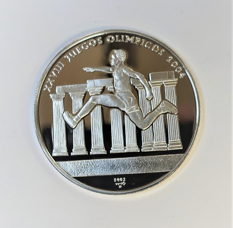 Cuba. Olympiaden 2004. Sølvmønt 10 Pecos  fra 2004. Diameter 38 mm.
