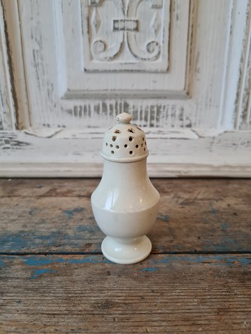 19th century cream colored earthenware salt shaker