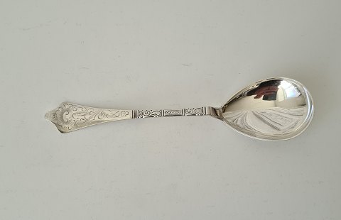 Antique Rococo compote spoon in silver 16.8 cm.