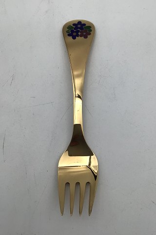 Georg Jensen Annual Fork 1992 Gilt Sterling Silver with enamel.