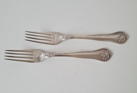 Saxon dinner fork in silver 20.2 cm.