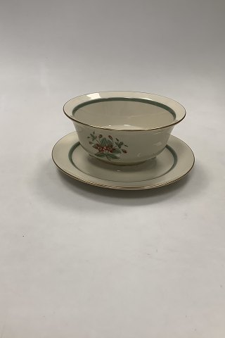 Royal Copenhagen Fensmark Round Sauceboat with Attached Saucer No. 9580