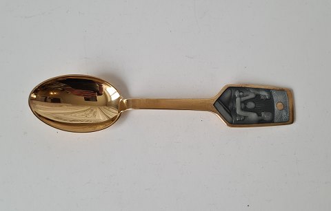 A.Michelsen Christmas spoon in gilded sterling silver with enamel 1973