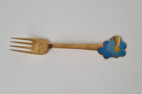 A.Michelsen Christmas fork in sterling silver with enamel 1975