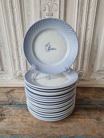 B&G Blue Tone lunch plate with logo "Jydekroen" no. 1007 - 21,5 cm.