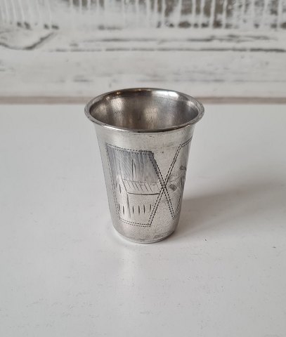 Russian silver vodka cup produced in Kiev 1908-26