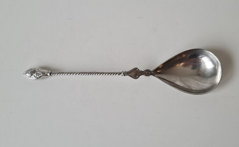 19th century serving spoon in silver