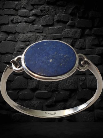 N.E. From. Sterling Silver Bracelet with Lapis Lazuli - Denmark 1960s