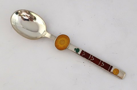 Michelsen. Sterling (925). Spoon of the month October (10). Length 15.7 cm. 
Design Paul Rene Gauguin