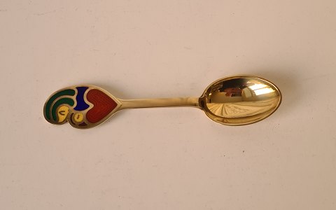 A.Michelsen Christmas spoon in gilded sterling silver with enamel 1968